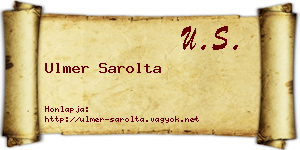 Ulmer Sarolta névjegykártya